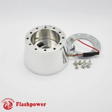 6 Bolt Steering Wheel Polished Hub Adapter Flaming River, Ididit, GM, Chevy