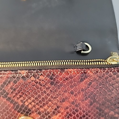 TED BAKER LEATHER SNAKESKIN DESIGN LONG WALLET W/ RINGS FOR CROSSBODY... - Picture 6 of 20