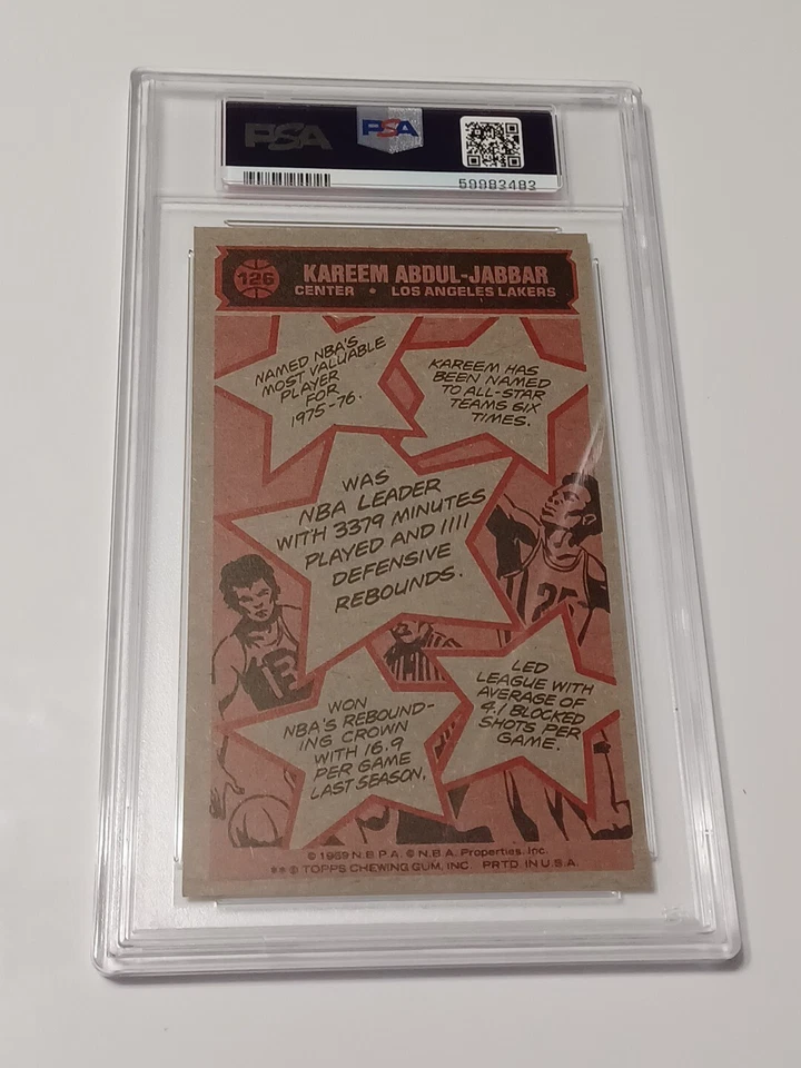 1976 Topps KAREEM ABDUL-JABBAR All-Star #126 PSA 7 Los Angeles Lakers - image 2 of 4