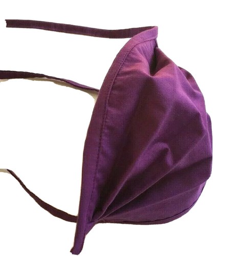 maschera viso popeline cotone fatta in casa triplo strato unisex viola cravatte dietro nuova - Foto 3 di 7