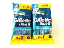 12 packs Gillette Blue II Plus Disposable Razors Rasoirs (Total of 72) FAST SHIP