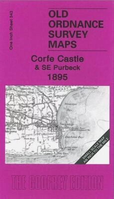 MAP OF Corfe Castle & SE Purbeck 1895 One Inch Sheet 343 by Tony Painter NEW