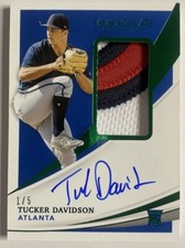 Tucker Davidson RC 2021 Immaculate Rookie Patch Auto /5 # 143 Braves Orioles