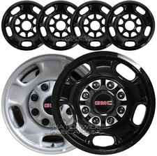 4 Gmc Sierra 2500 3500 Hd 17 8 Lug Gloss Black Wheel Skins Rim Covers Hub Caps 4 Gmc Sierra 2500 3500 Hd 17 8 Lug Gloss Black Wheel Skins Rim Covers Hub Caps