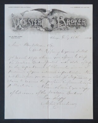 Rechnung 1894 WESTERN BROKER CHICAGO Adler Adler Bill illustriert 107