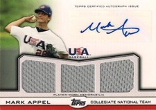 MARK APPEL 2011 Topps USA Baseball Autograph & Jersey /214 Philadelphia Phillies