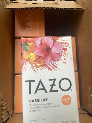 TAZO Tea Bags, Iced or Hot, Passion Herbal Tea, 20 Tea Bags (Pack of 6) 12/2026