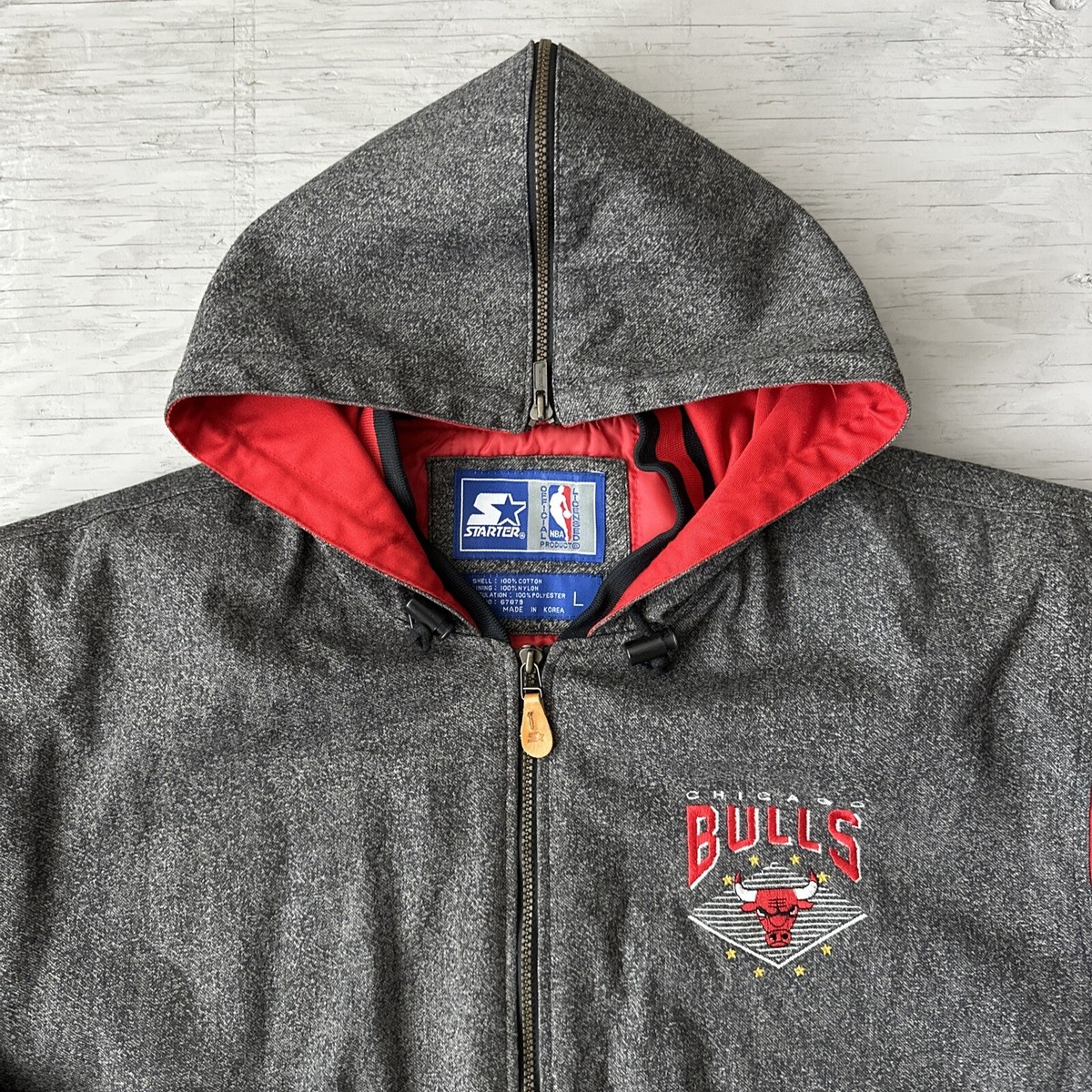 RERE! Vintage 90s NBA Starter Chicago Bulls Full Zip Jacket