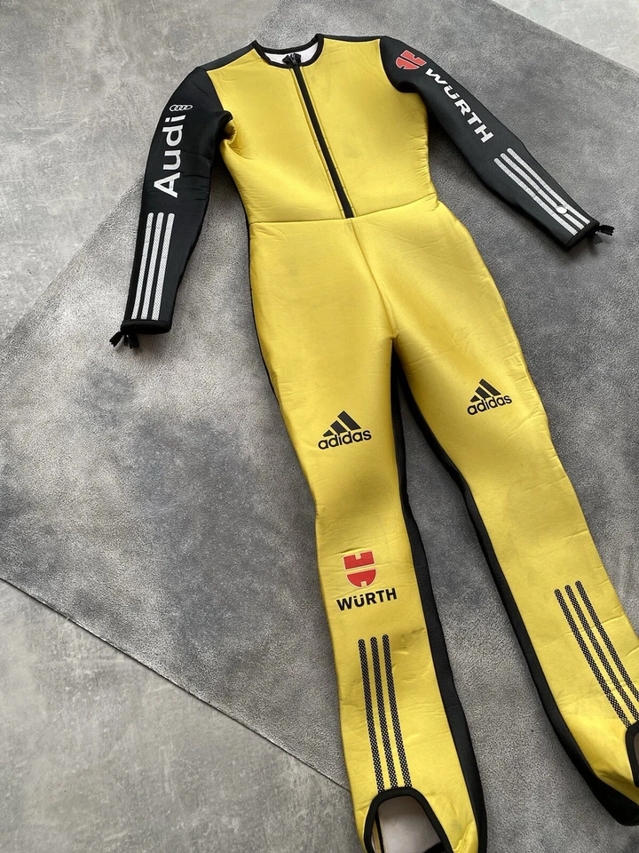 Adidas Equipo Alemania Traje de Salto de Esquí FIS Neopreno Olímpico Hombres Amarillo/Negro Foto 3 de 4