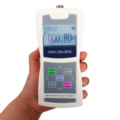 Poratble Gauss Meter Tesla Meter Digital Surface Magnetic Field Tester 0-2500mT