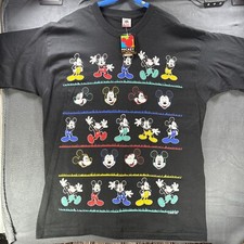 Mickey Unlimited Disney Vintage 90s Tee Shirt XL Black Multicolor Single Stitch