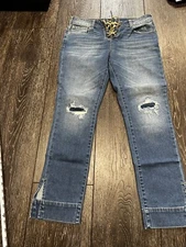 New Ser.O.Ya Luca Mid Rise Slim 29 Lace Front $395 Seroya