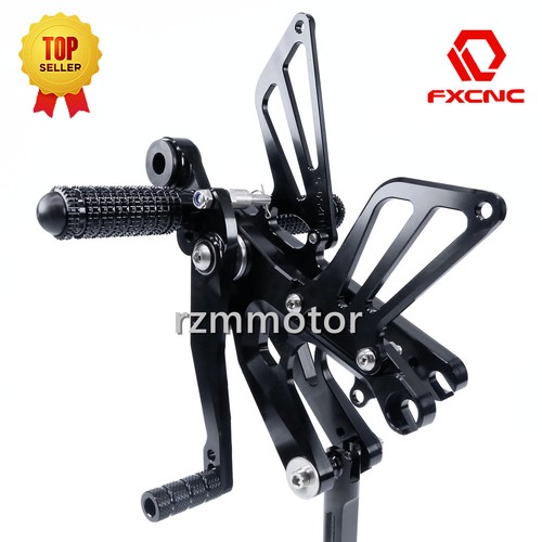 Reposapiés trasero CNC estriberas pedales montaje para Yamaha YZF R6 2017-2021 negro - Imagen 5 de 18