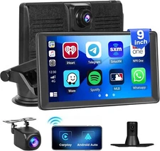 Hikity 9" Wireless Carplay Android Car Portable Car Radio with ADAS A3518