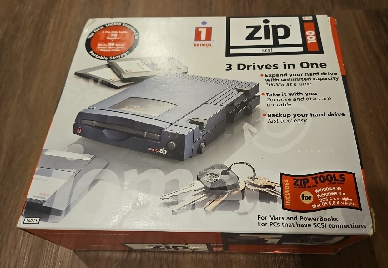 Iomega Zip 100 SCSI External Drive 100MB Portable Model 10011 NEW Open Box eBay