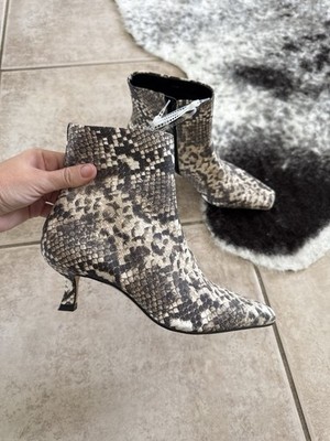 Gianni Bini Palmero Leather Snake Print Ankle Heel Boots sz 6M NEW