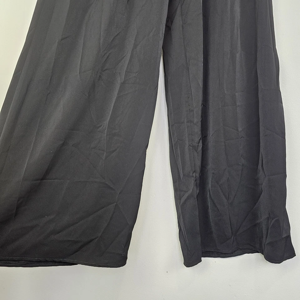 boohoo Tall Woven Wide Leg Trousers Black Size 10 RRP £21 - Image 3 of 4