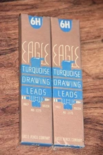 2 box Vintage EAGLE Turquoise Drawing Pencil Lead 2375 drafting mechanical 6H