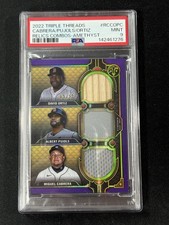 2022 Topps Triple Threads Amethyst Ortiz Cabrera Pujols GU Bat Jersey #d/27 SSP