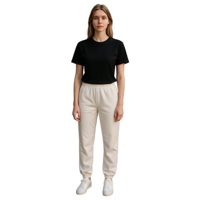 DAMEN FRAUEN OFF WHITE JOGGINGHOSE TRAININGSHOSE FLEECE JOGGINGHOSE 6 8