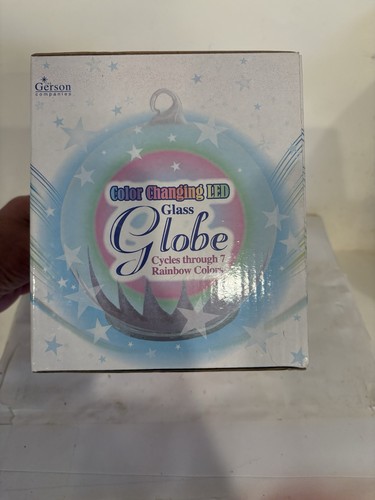 Vtg Santa Christmas Glass Globe Ornament 7 Color Changing LED Rainbow NIB Gerson - Picture 11 of 20