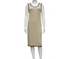 Vintage Dress 80s Beige Mesh Summer Retro Boho 12