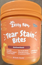 Zesty Paws Tear Stain Bites Antioxidant Soft Chews for Eye Health Adult Dogs