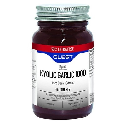 Quest Kyolic Knoblauch 1000mg 45 Tabletten Aged Extract Vegan Supplement (BBE 05/27)