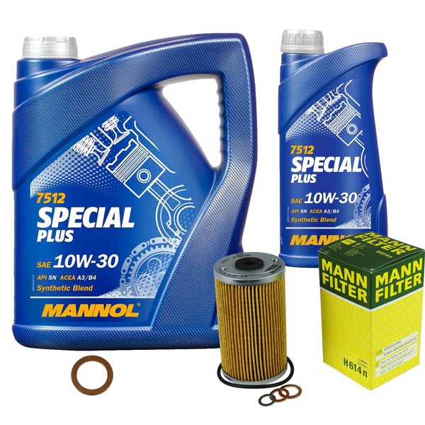 Inspektionspaket 6L Mannol 10W-30 FüR Mercedes W201 E 2.0 W463 230 GE-image