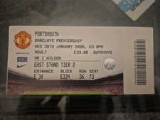 MANCHESTER UNITED V PORTSMOUTH 2007-08 TICKET