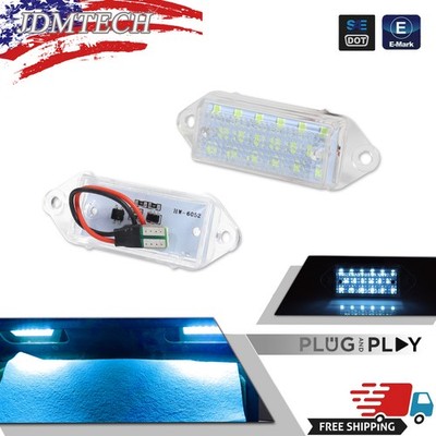 For 2003-2017 Mitsubishi Lancer Ice Blue LED License Plate Light Tag Lamp 18-SMD
