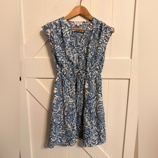 New Tahari Blue and White Floral Mini Dress Small with Pockets