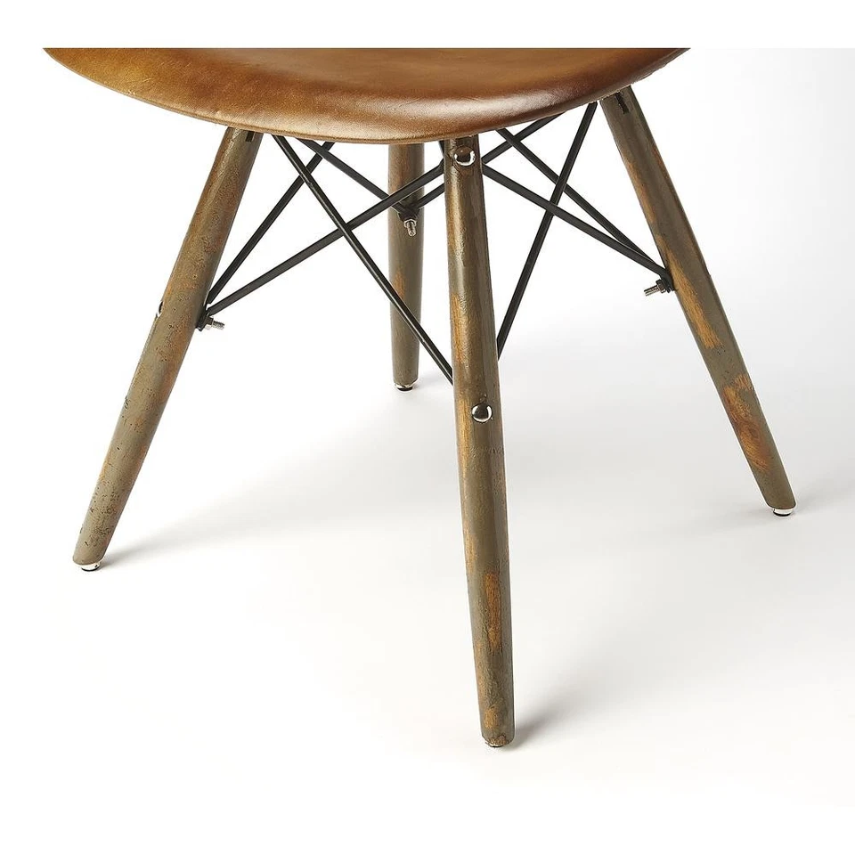 Кожаный боковой стул Orson, средний коричневый - Изображение 4 из 4