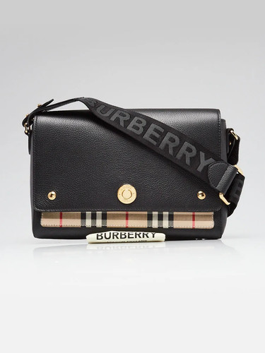 Bolso Bandolera Burberry Negro Granulado Cuero Nota Mediana - Imagen 12 de 12