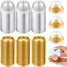 200 Pack Mini Bundt Cake Containers, Clear Plastic Small Cake Boxes With