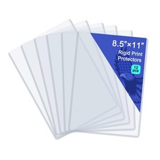 Rigid Print Protectors 8.5x11 Inch Clear Hard Plastic Sheet Sleeves 12 PCS
