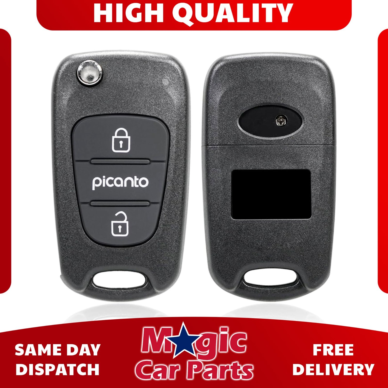 Kia Picanto Key Shell For Kia Picanto 2004-2022 Remote Key Fob Case Shell 2 Button | eBay UK