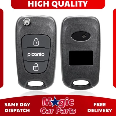 MAGIC CAR PARTS For Kia Picanto 2004-2022 Remote Key Fob Case Shell 2 Button