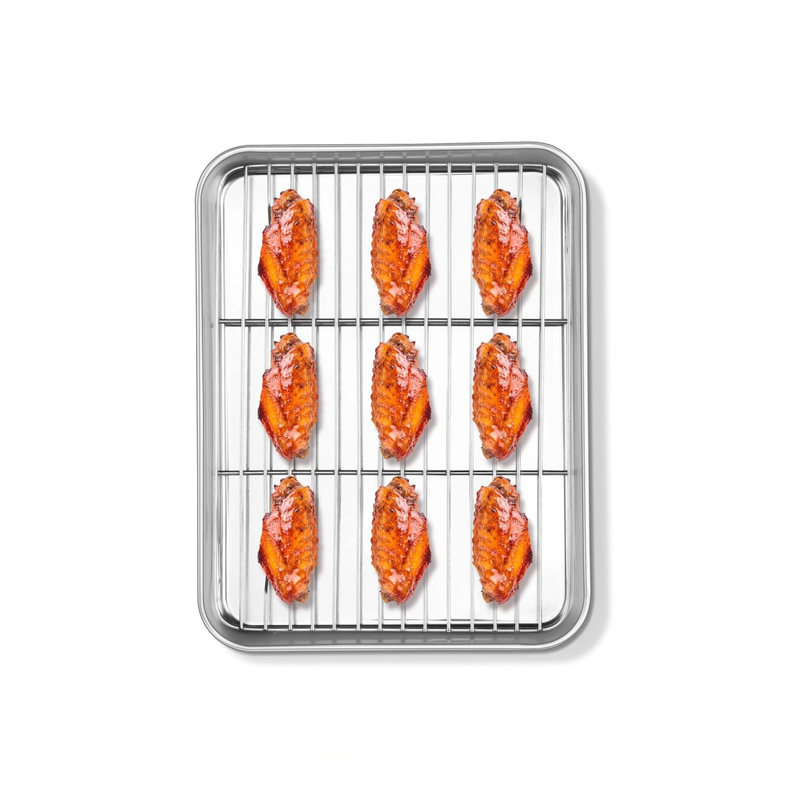 Baking Sheet with Wire Rack (1 Pan + 1 Rack), 10.5 x 8 Inches Stainless Steel...