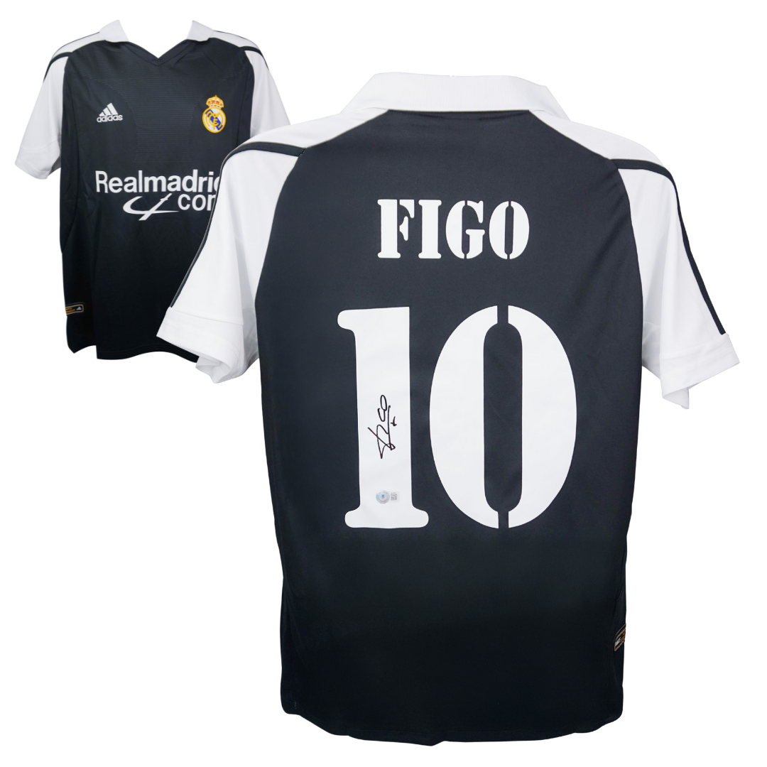 Luis Figo Signed Real Madrid FC Away Soccer Jersey #10 with