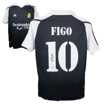 Luis Figo Signed Real Madrid FC Away Soccer Jersey #10 with