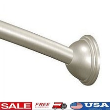 Curved Shower Rod Adjustable Brushed Nickel Corrosion Resistant 72x72 Curtain US