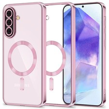 Pink Clear Mag safe Case For Samsung Galaxy A56 Cover Camera Lens