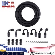 -6an 20ft Stainless Steel Fuel Hose Line Fitting Kit 10 Pcs Swivel Hose End