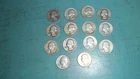Lot of 14 Washington Silver Quarters 1935 thru 1966