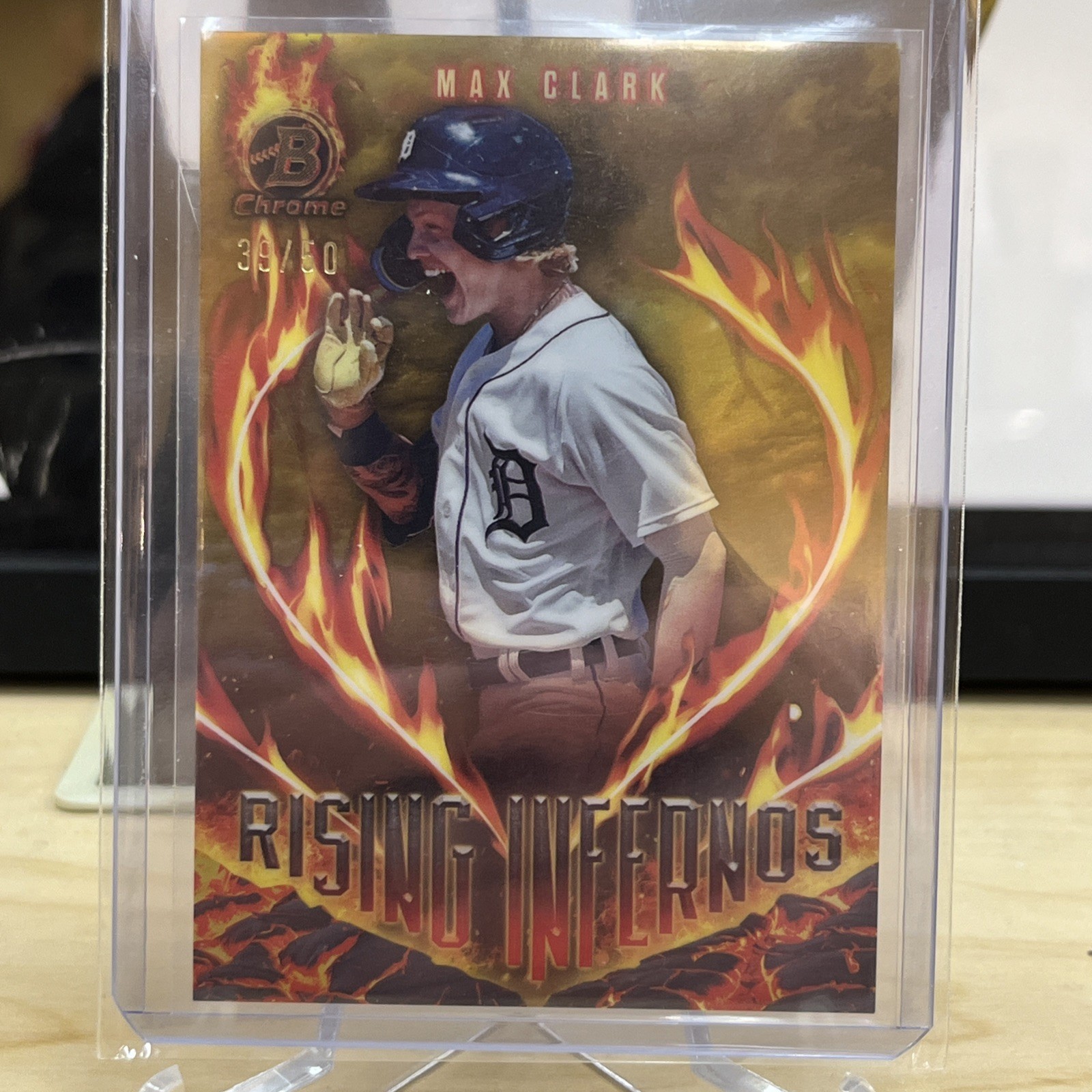 2024 Bowman chrome Max Clark Rising infernos Gold /50