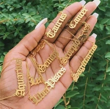 Zodiac Sign Horoscope Necklace Gold Plated Silver Letter Name Astrology Jewelry 