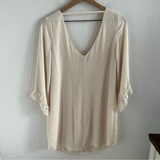 ASTR Cream Mini Dress Lace Detail Neutral Boho Small
