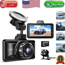 M01 Dual Dashboard Camera with Parking Mode  ADAS Safety Alerts - 3" Screen