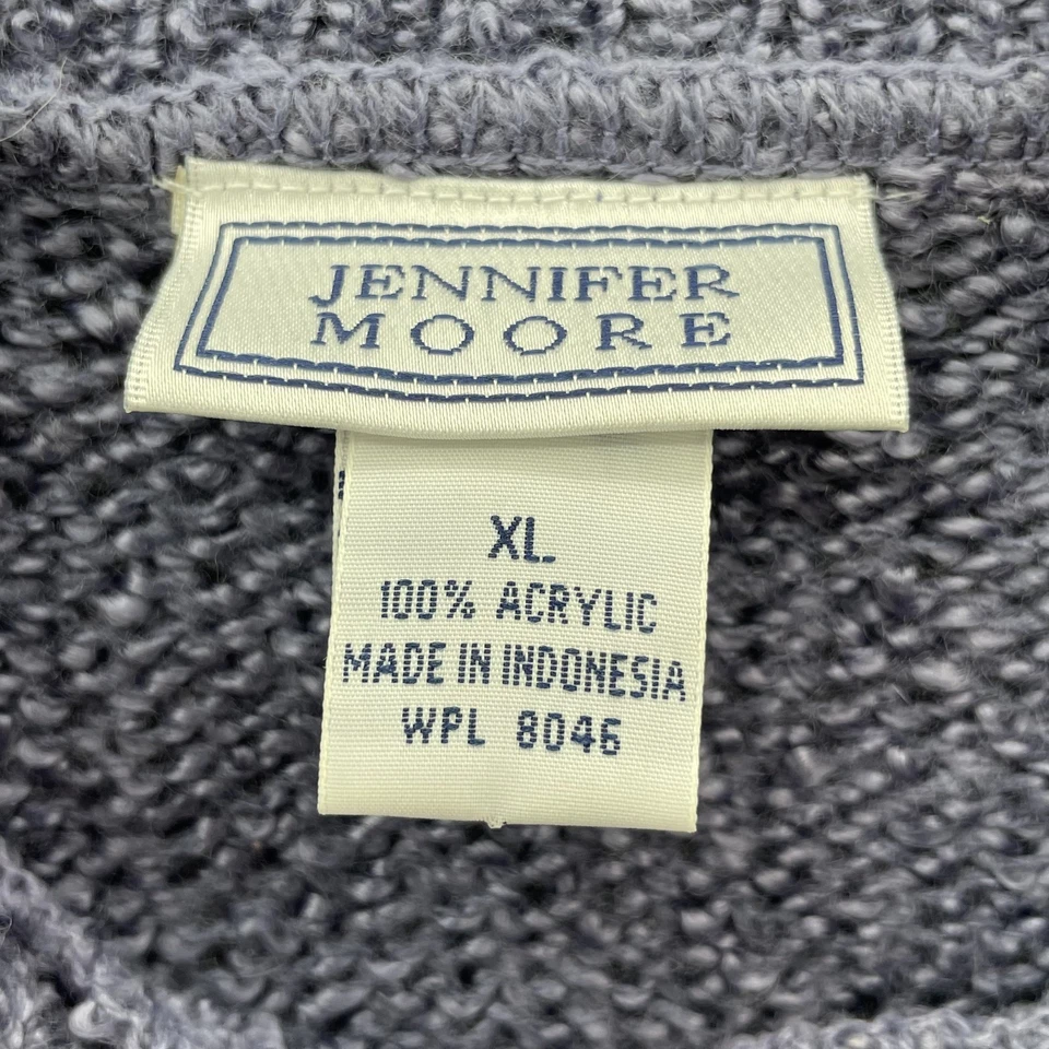 Lote de 2 suéteres de colección Jennifer Moore para mujer XL tejido con cable abuela cabaña preppy Foto 3 de 4